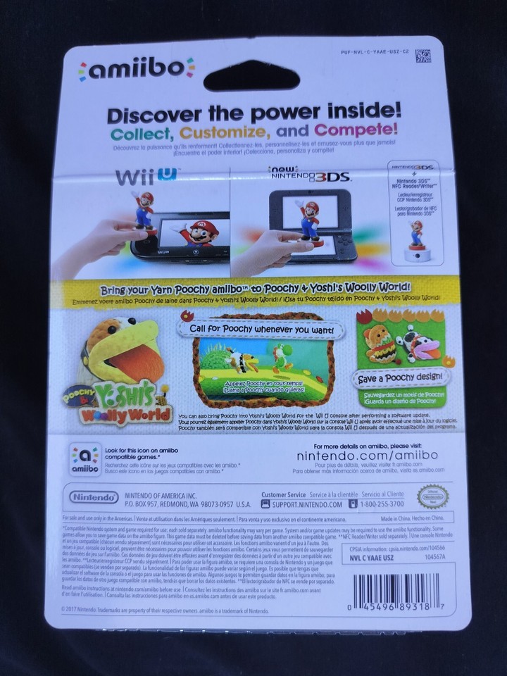 Yarn Poochy amiibo New And Sealed Yoshi's Woolly World eBay