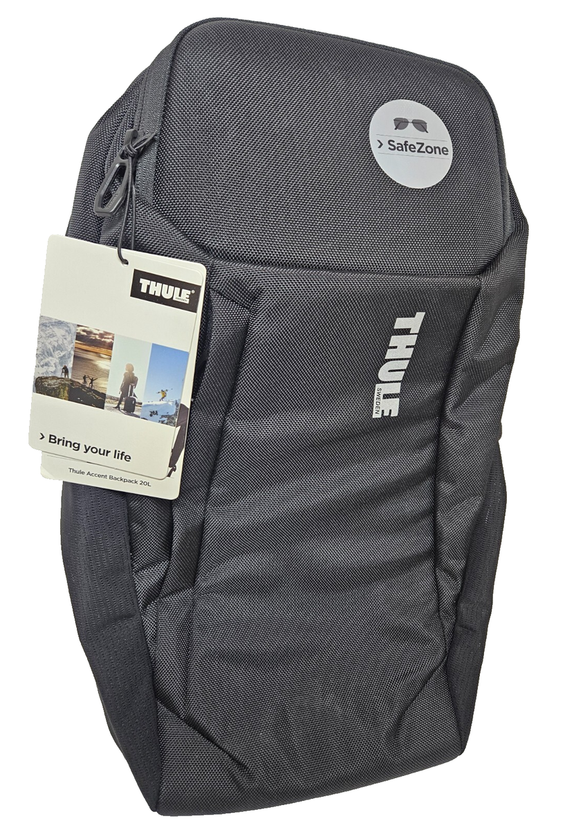 THULE Accent Backpack 20L Black Safe Zone laptop luggage NWT