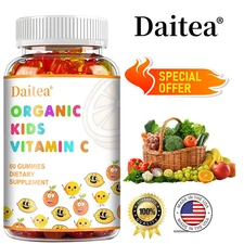 Organic Kids Vitamin C Gummies - 60 Capsules, Balanced Immune Health