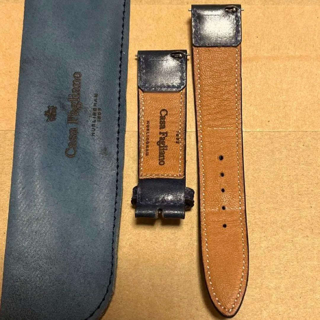 Casa Fagliano Navy Leather Watch Strap 18mm for JLC Reverso
