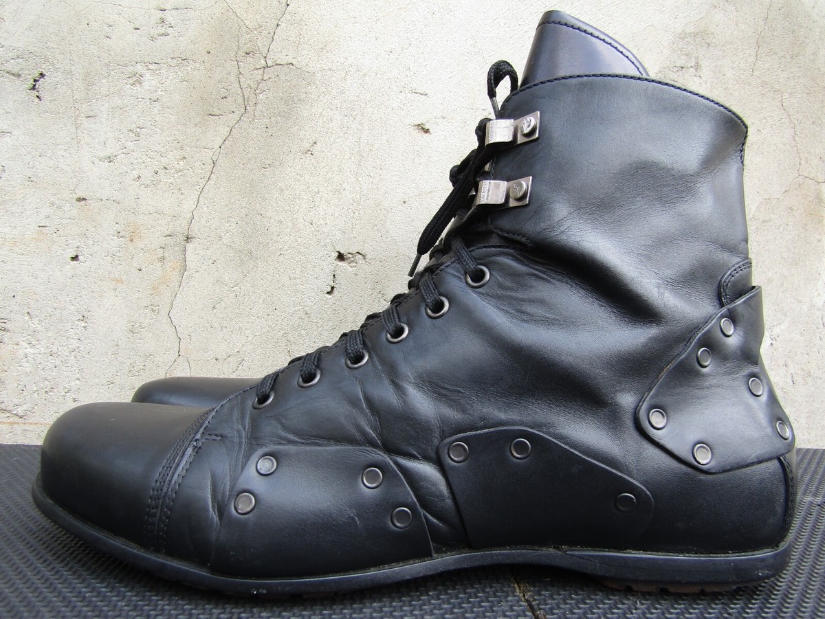Cesare Paciotti Combat Boots Black Leather Mens Shoe Size UK  display picture 3