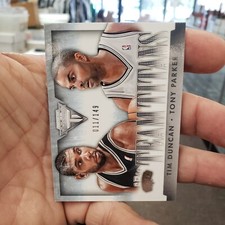 2013-14 Panini Titanium Team Titans Silver Tim Duncan Tony Parker # 17 #ed...