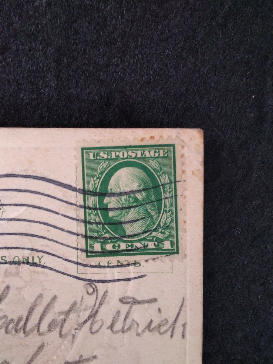 George Washington One Cent USPS Stamp 1914 Green Rare Valentine  display picture 1