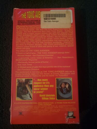 Toxic Avenger VHS Troma Team - Rare Horror Lloyd Kaufman NEW SEALED - Picture 2 of 6