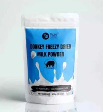 100% PURE NATURAL HERBS DONKEY MILK POWDER FREEZE DRIED 100 GRAM (3.5Oz)