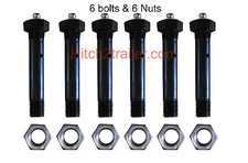 6 (SIX) KIT 3500# Trailer Axle Spring Shackle Grease Type Eye "wet" Bolt 9/16 x3