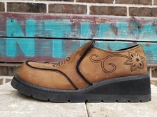 Roper Performance Suede Sport Slip On Women's Size 7 Western Loafers Brown