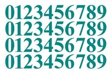 0-9 Numbers Teal Sticker Vinyl Decals CHOOSE SIZE!! 1" To 12" Set Of 40 (V646)