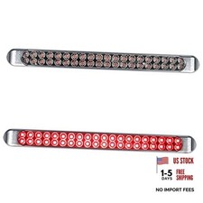 2Pcs 17" Clear Lens Red LED Tail Light Bar - 40 LED 3rd Red Led