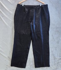Talbots Womens Black Pure Irish Linen Straight Leg Pants Size 18W Career Work