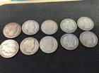 Lot Of 10 Barber Half Dollars - 1898-1913 - Lot B4