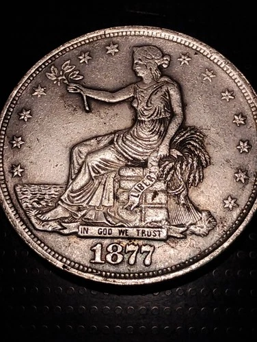 1877 CC Carson City Trade Dollar 900 Fine Silver $1 US Coin Ultra Rare