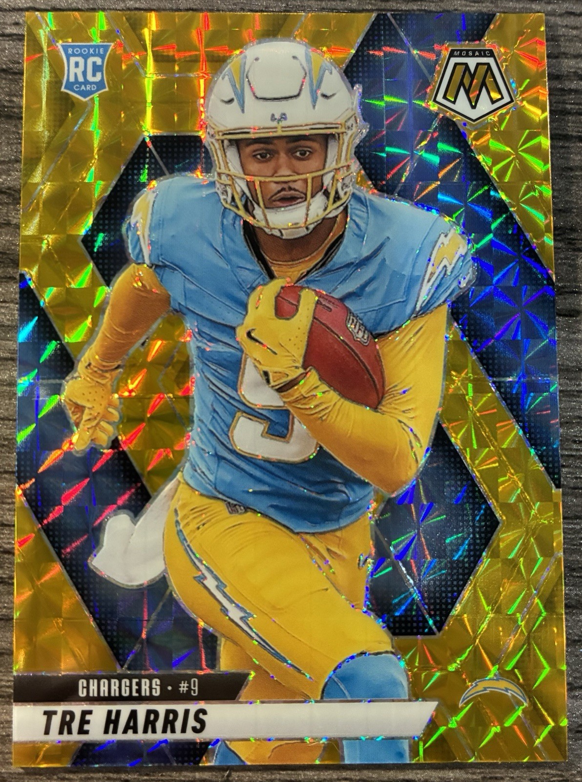 2025 Panini Mosaic Tre Harris Gold Mosaic /10 Rookie RC SSP CHARGERS #326