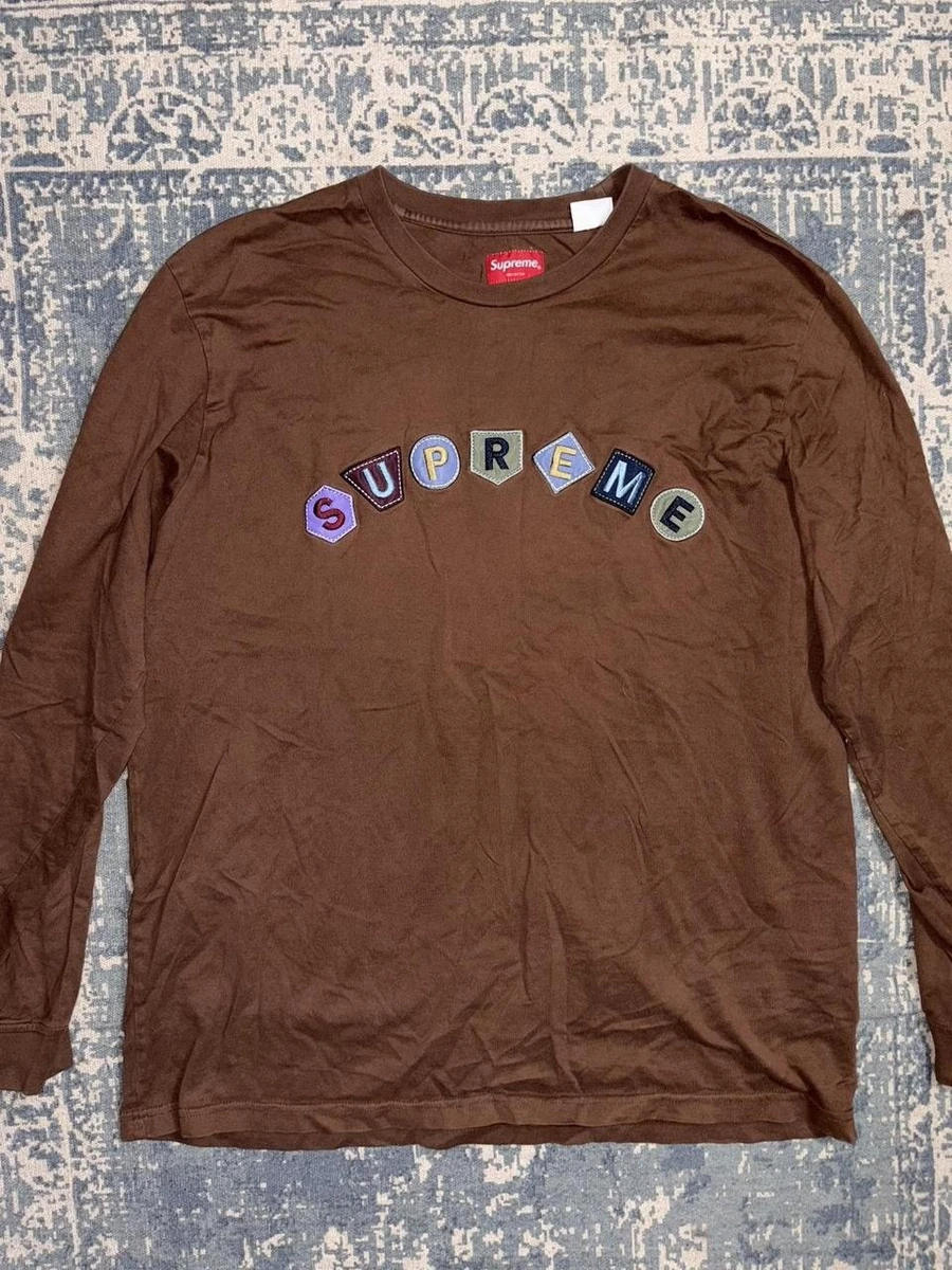 Supreme Size L Long Sleeve Solid Regular Size T-Shirts for Men for