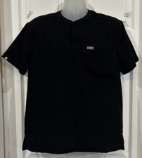 FIGS Corfield Henley Men's S Black Technical Collection Scrub Top
