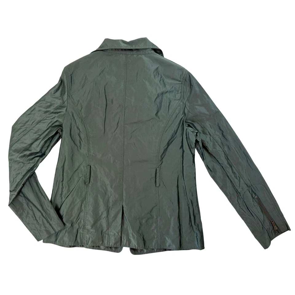 Jaqueta utilitária BURBERRY LONDON verde escura metálica EUA tamanho 8 Reino Unido tamanho 10 - Imagem 4 de 4
