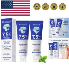 Beamach Hydroxyapatite Toothpaste, Nano 7.5 Hydroxyapatite Toothpaste, White...