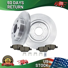Rear Disc Rotors & Ceramic Brake Pads Kit for 2004-2012 Chevrolet Malibu 
