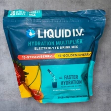 30 Liquid IV Lemon Lime & Strawberry Hydration Multiplier Electrolytes Drink 