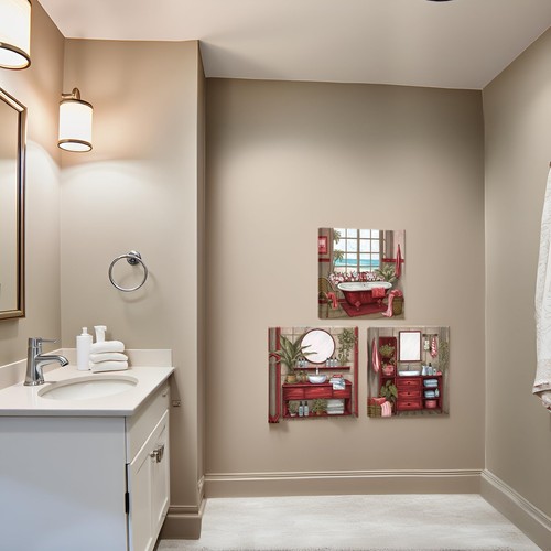 Bathroom Pictures Wall Decor Bathroom Accessories Paintings Bathtub Canvas Wa... - Picture 3 of 7