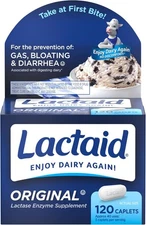 Lactaid Original Strength Lactose Intolerance Pills, 9000 FCC Natural Lactase En