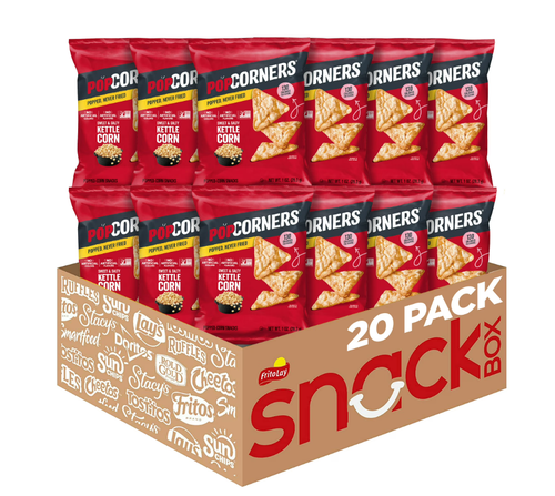 PopCorners Sweet Salty Kettle Corn Popped Snack 20 Count 1oz Bags