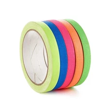 Spike Tape Set - 1/2" x 36' Neon Gaffer Tape, 5 Bright Colors | Dry Erase & S...