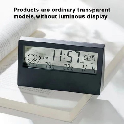 LED Thermometer Thermo-Hygrometer Multifunction Electronic Clock Temperature 