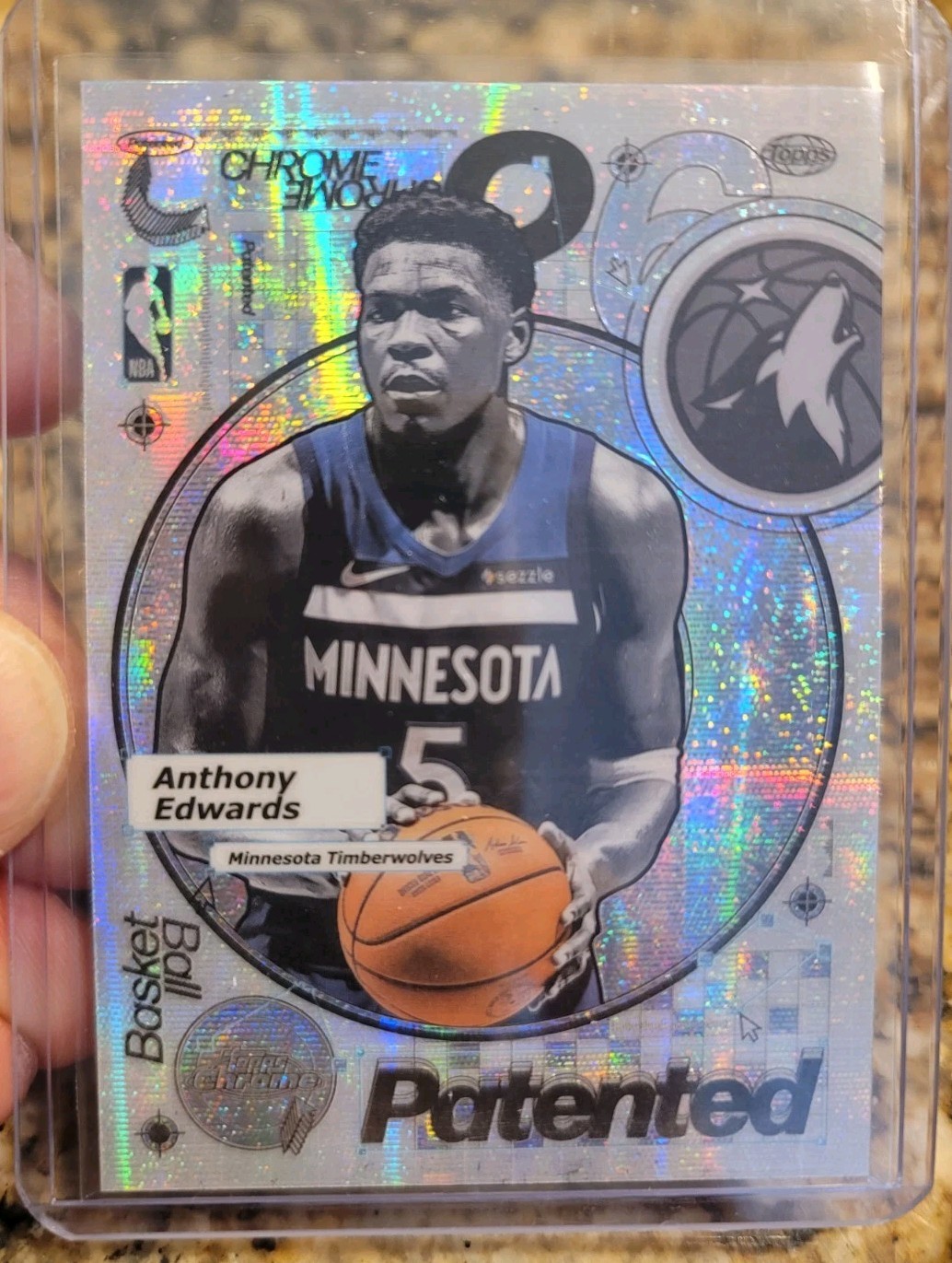 2025 Topps Chrome Anthony Edwards PATENTED Short Print Case Hit Fresh Pull