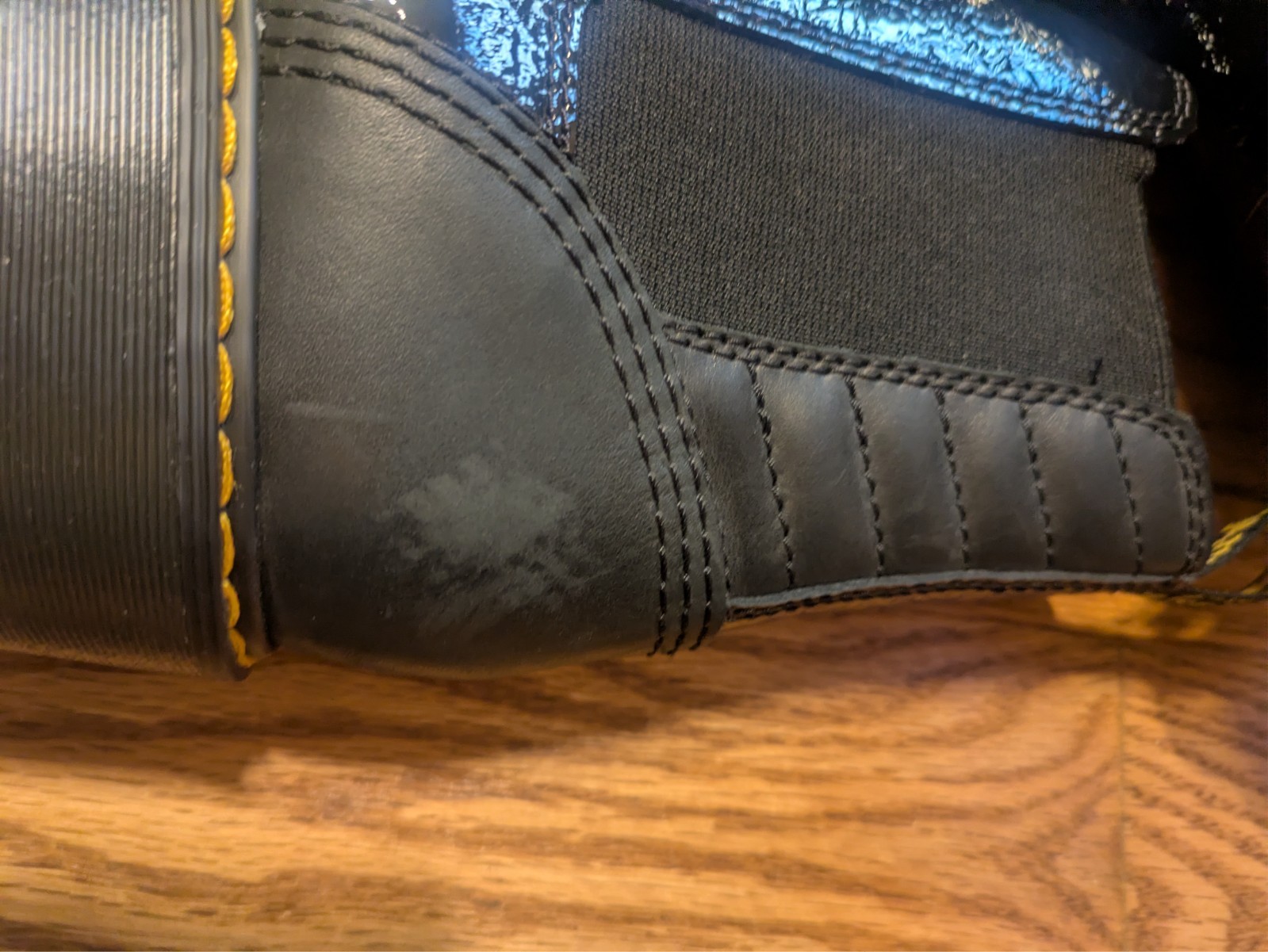 Dr. Doc Martens Patent Leather Black Chelsea Slip On Boots Women's Size 8 thumbnail 4