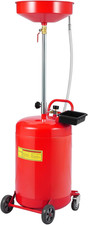 Portable 20 Gallon Waste Oil Drain Tank with Adjustable Funnel 360 Wheels