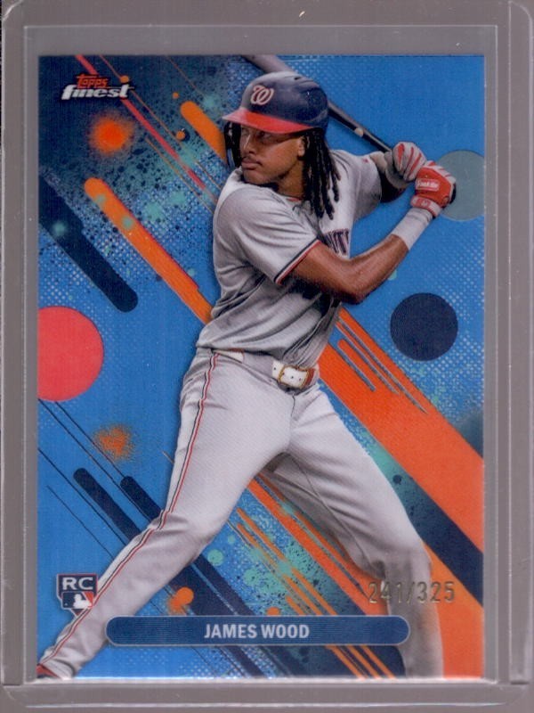 JAMES WOOD 2025 Topps Finest #100 Sky Blue Refractor Rookie RC #241/325