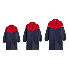 Men Work Coat Workshop with Pockets Overall Overcoat Collared Garage Work Jacket