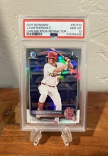 JJ Wetherholt 2025 Bowman Chrome Prospects #BCP-22 Refractor /499 PSA 10