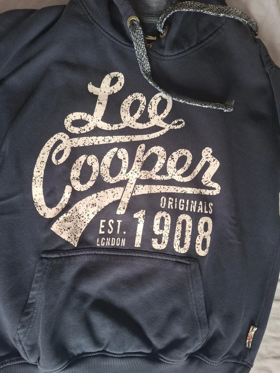 Sudadera con capucha Lee Cooper, azul oscuro, talla grande