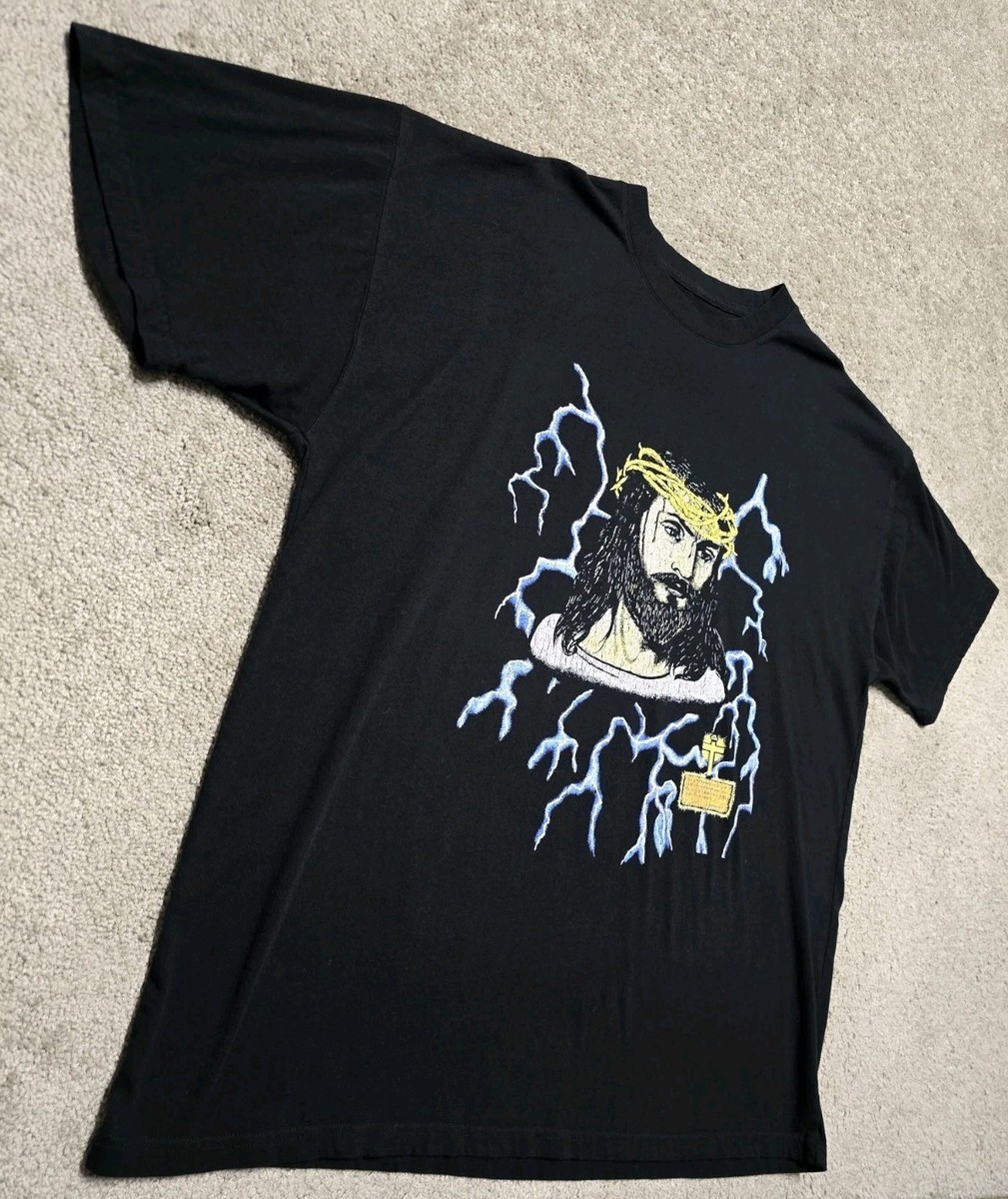 ジーザス　キリスト　Thunder&Lightning ライトニング　Tシャツ REPRINT American Thunder Jesus Lightning T-Shirt Mens 2XL