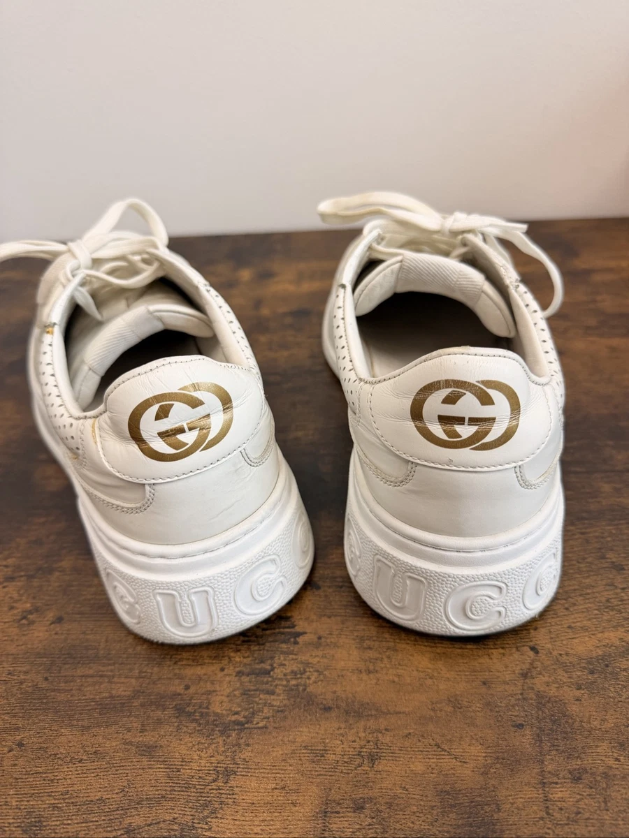 Gucci White Leather Sneakers Size AU 9