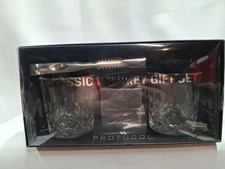 Whiskey Gift set with glasses, reusable ice cubes, tongs and cigar cutter - NEW