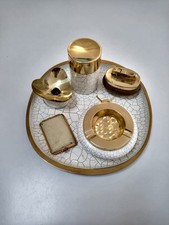 Art Deko Raucher Komplett Set Sehr Gut Erhalten von 1935 Vergoldet Vintage Retro