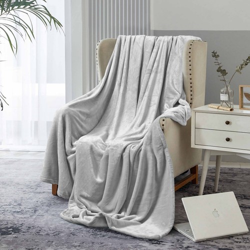 Large Faux Fur Fleece Blanket 400 Gsm Super Soft Reversible Warm Sofa Bed Throws - Picture 39 of 59