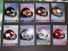 1991 PRO SET WORLD LEAGUE HELMET INSERTS FOOTBALL CARDS YOU CHOOSE NFL FREE SHIP