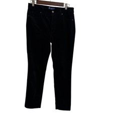 Talbots Black Velvet High Waist Straight Leg Pants Womens Size 6P