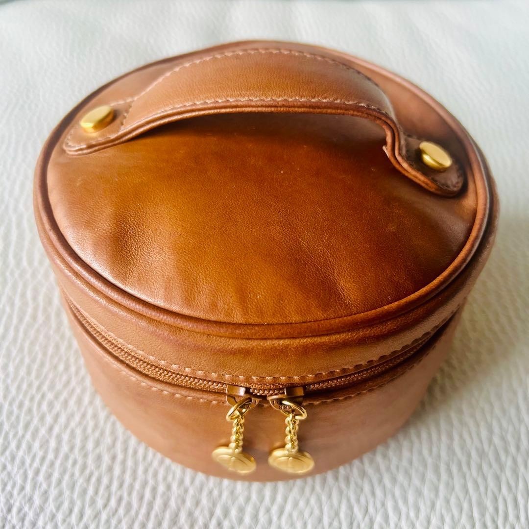 Auth Gucci Mini Vanity Case Leather Brown Cosmetic Pouch Bag Rare Vintage thumbnail 2