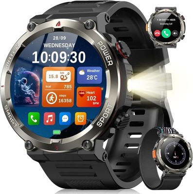 Military Smart Watch for Men(Answer/Dial Calls) 5ATM Waterproof Fitness Watch