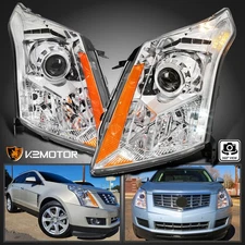 Fits 2010-2016 Cadillac SRX Halogen Projector Headlights Head Lamps Left+Right