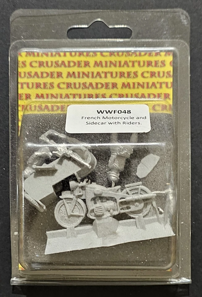28mm Crusader WWF048 French Motorcycle and Sidecar with Riders - Image 3 of 3