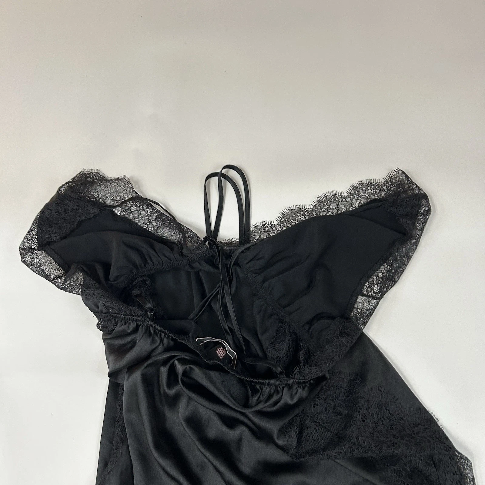 UNDERCOVER Abito slip Victorias Secret Lingerie taglia media nero pizzo floreale sfoderato #4022