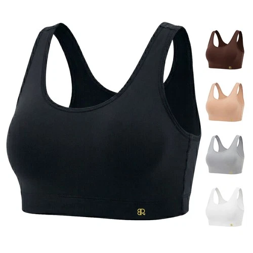 Eirica Women's Ladies Sports Bra Lenzing Micro Modal Non Wired High Yoga Pack 2 - Picture 2 of 48