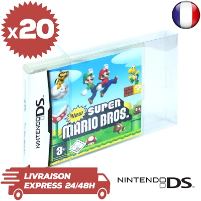 20 Boitiers de Protection Crystal box Jeux Nintendo DS 0,3mm Neufs