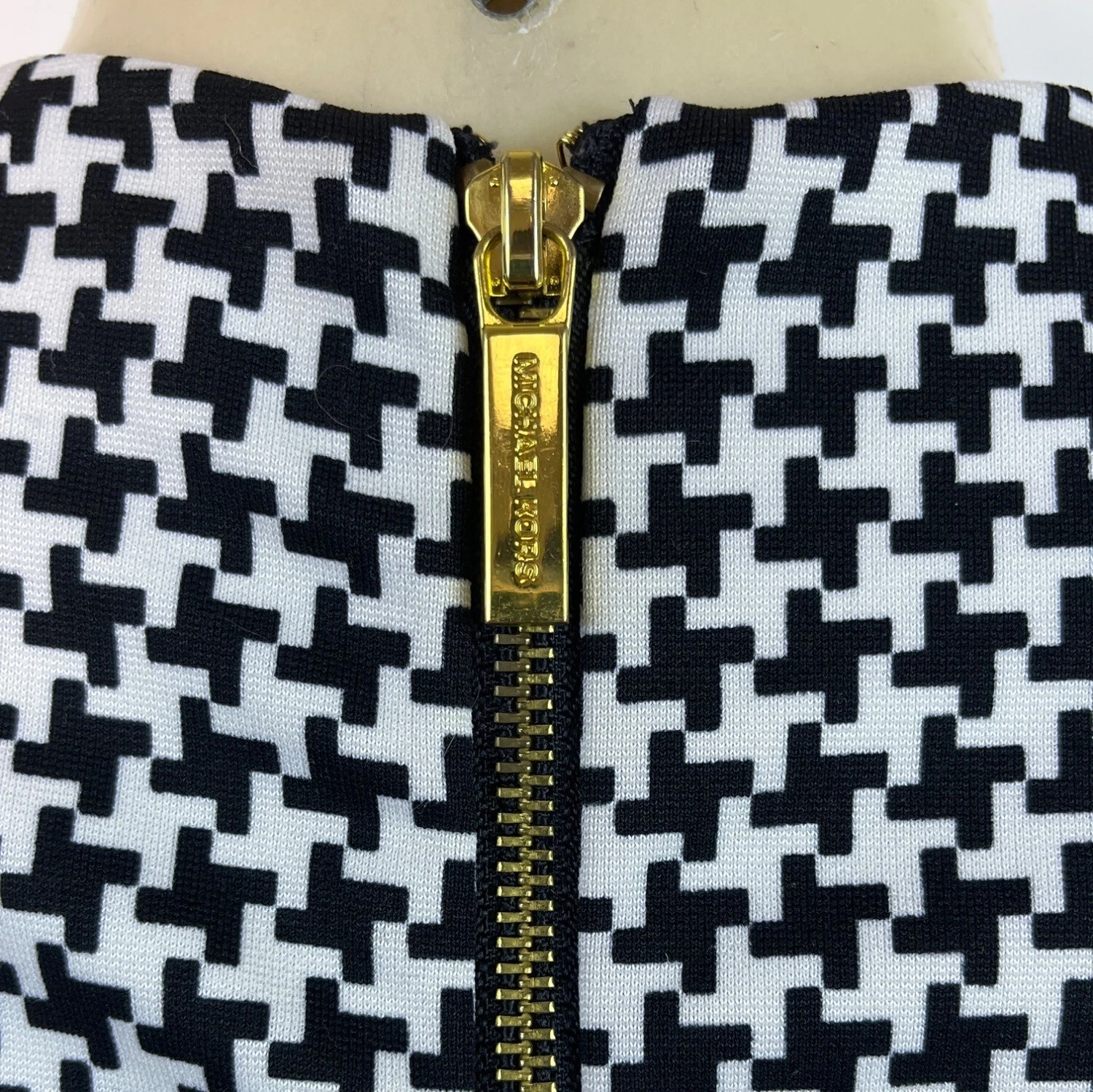 Abito tubino donna Michael Kors bianco e nero manica corta taglia 6